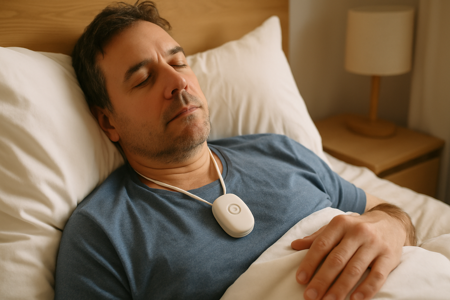A person wearing a Galaxy Watch checks their sleep data, highlighting a study on sleep apnea detection without CPAP.