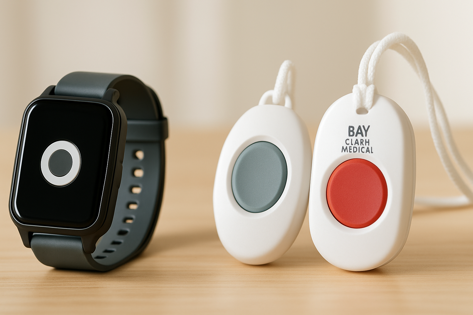 A comparison of AlvoTriX and Bay Alarm Medical wearables, highlighting features for autism safety and elderly care.